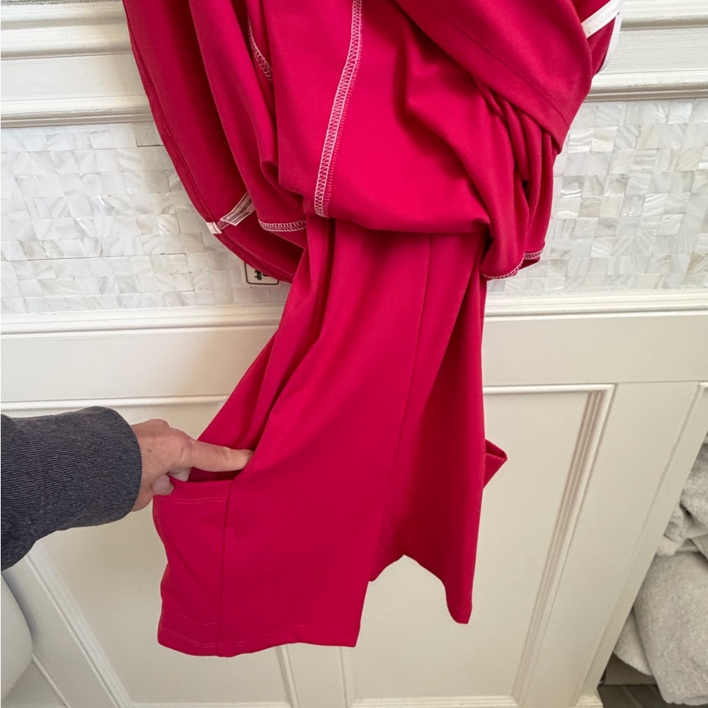 NWT new small Anthropologie daily practice sleeveless piped dress Red shorts - Picture 8 of 13